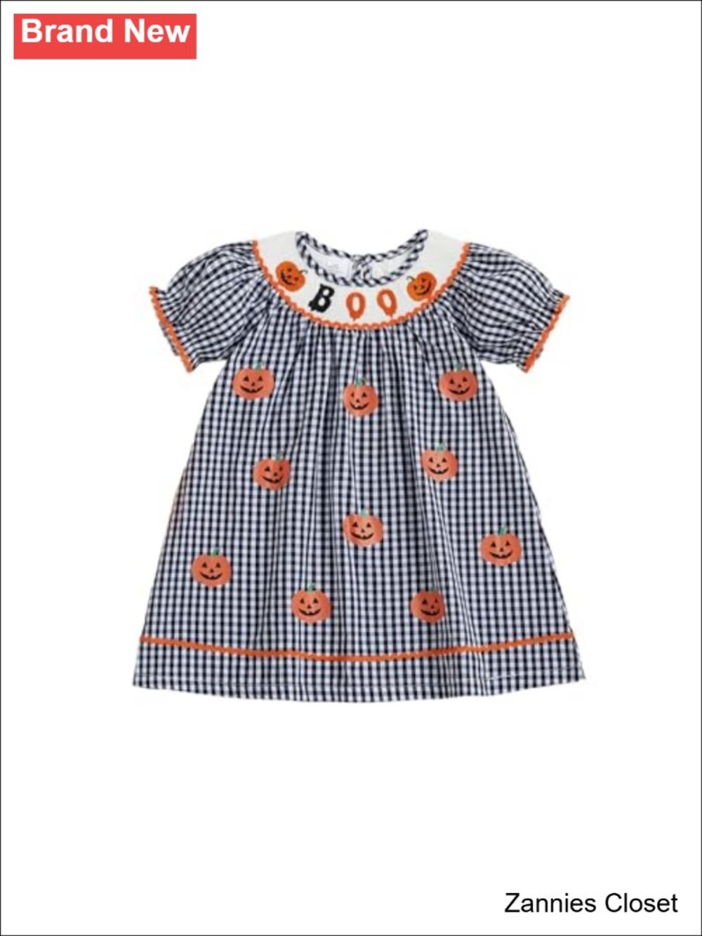 👻 Toddler Baby Girl Puff Short Sleeve Smocked Dress 4th of July Outfit